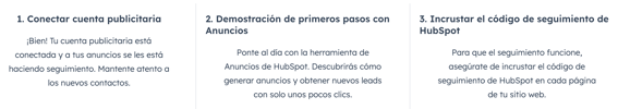 Configuración del seguimiento de visitantes y cálculo del ROI para las campañas de anuncios en HubSpot.